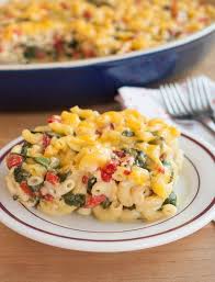 Baked Macaroni Cheese With Spinach Red Peppers Recipe Leftovers Recipes Bake Mac And Cheese Mac And Cheese