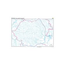 Hidrografia româniei wikipedia romania live: Romania Harta Retelei Hidrografice 140x100 Cm Geostore Ro