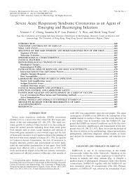 Pdf Severe Acute Respiratory Syndrome Coronavirus As An Agent Of Emerging And Reemerging Infection