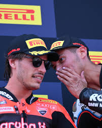 Podium secrets? 🏆👀 What did Toprak whisper to Nicolo up there? 👂  #EmiliaRomagnaWorldSBK 🇮🇹 #WorldSBK