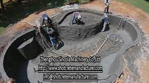 Shotcrete Pool Work By Concrete Shotcrete Machine Pool Swimming Pools Concrete