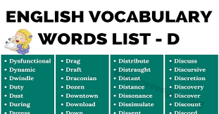 Maybe you would like to learn more about one of these? Words That Start With D 620 Common Words Starting With D With Examples Love English