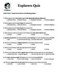 Zoe samuel 6 min quiz sewing is one of those skills that is deemed to be very. Explorers Quiz Worksheets Teaching Resources Tpt