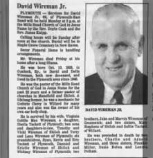 Obituary for DAVID JR. Wireman (Aged 64)