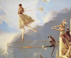 Michael Parkes Print Tuesdays Child Full Of Grace Ballerina Fantasy Art Print Surrealism Realism Art Magic Realism Park Art