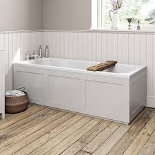 Beautiful design with timeless appeal, this luxury wooden bath panel pack from the bath co. The Bath Co Camberley White Wooden Straight Bath Front Panel 1700mm Straight Baths Bath Front Panel Wooden Bath Panel