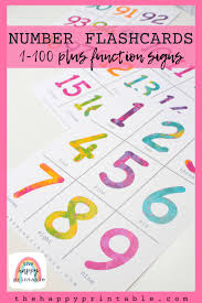 This resource contains a brilliant and versatile set of flashcards with positive numbers going all the way up to 100. Free Printable Number Flashcards Number 1 100 Functions Signs The Happy Printable