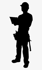 Vector cartoon stick figure drawing conceptual illustration of man building birdhouse for birds with hand tools. Construction Worker Silhouette Png Construction Worker Clipart Black And White Png Image Transparent Png Free Download On Seekpng