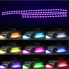 4 Pcs Rgb Colors Led Strip Under Car Underbody Underglow Neon Lights Kit With Remote Buy Led Light Strip Kit Rgb 4pcs Led Light Strip Kit Car Led Light Strip Car Kit Remote