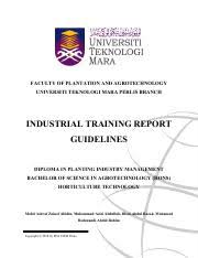 The tool room is providing assistance to the industries by way of making: New Industrial Training Report Format Pdf Faculty Of Plantation And Agrotechnology Universiti Teknologi Mara Perlis Branch Industrial Training Report Course Hero