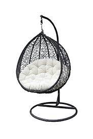 Black sitting hammock hanging chair natural cotton and wood | etsy. Virasat Outdoor Indoor Balcony Garden Patio Hanging Swing Chair With Cushion Hook Color Black Amazon In Furniture