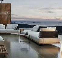 Modern High-end Hotel Garden Furniture Outdoor Villa Luxury Terrace Teak  Courtyard Waterproof Wooden Durable Set Garden Sofa