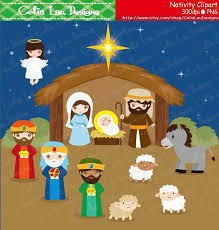 Clipart Birth Of Jesus Story With Pictures Nativity Digital Clipart Set 17 Graphics 2 Wall Art Graphics Are Perfect For Party Centerpieces Inv Navidad Clipart Nacimiento De Jesus Portada Navidad