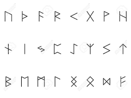 Set Of Ancient Old Norse Runes Elder Futhark Vector 24 Germanic