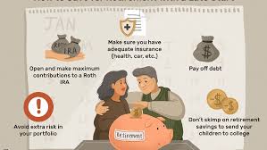 Second, put money into a 401 (k) or similar retirement fund if there's a matching contribution of 50 percent or more. 7 Tips For Saving For Retirement If You Started Late