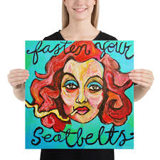 Margo Channing Art Print Bette Davis All About Eve Fasten Your Seatbelts  Marilyn Monroe Anne Baxter Harrington Now Voyager Baby Jane Hudson