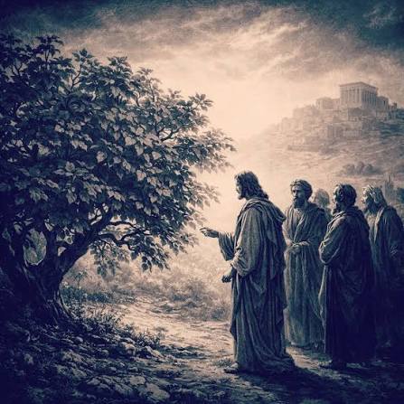 On the day after Palm Sunday, Jesus returned toward Jerusalem and came to a  fig tree covered in leaves. It gave every sign that fruit should be there,  but when He came