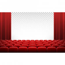 Screen Movie Theater Seat Poster Chair Hall Template Interior Premiere Illustration Event Empty White Stage Background Back Curtains Vector Red Curtains Chair
