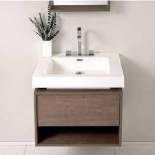 Add style and functionality to your bathroom with a bathroom vanity. Potenza 28 Gray Oak Modern Wall Mounted Bathroom Vanity W Pop Open Drawer Set By Fresca Kitchensource Com