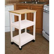 Rolling kitchen island cart white winterland coat tree. Catskill Craftsmen White Kitchen Cart With Natural Wood Top 81515 The Home Depot