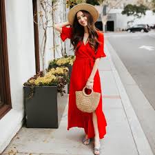 Red Ruffle Wrap Maxi Dress Outfit For Spring And Summer Red Dress Casual Red Maxi Dress Outfit Red Dress Maxi