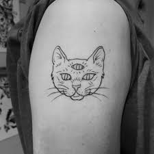 They considered cats as goddess in animal form. Healed Super Fun 3 Eyed Cat For Alan Based On A Needle Point From Another Artist Cat Cattattoo Cattoo Kitty Cat Tattoo 3rd Eye Tattoo Cats