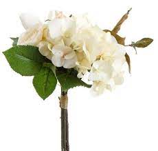 7.5dia x 7.5h made in the usa of imported materials. Hydrangea Magnolia Bouquet Cream