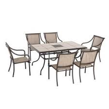 Hampton Bay Andrews Sling Patio Dining Chairs 6 Pack T07f2u0q0017ch At The Home Depot Tile Patio Table Hampton Bay Patio Furniture Patio Table