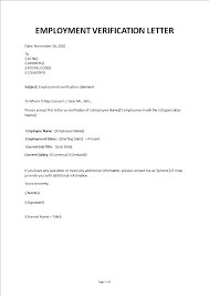 Employment Verification Letter