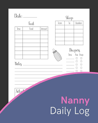 Free printable infant daily sheets. Nanny Daily Log All In One Daily Routine Tracker For Babies Toddlers Feed Sleep Diapers Activities Notes Baby Activity Tracker Nanny Organizer Pretty Handy Publishing 9781702253109 Amazon Com Books