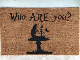 Who Are You Welcome Mat Alice In Wonderland Welcome Mat In 2020 Alice In Wonderland Room Alice In Wonderland Gifts Disney Room Decor