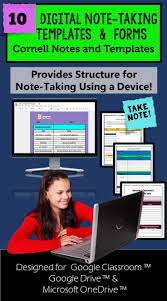 Google Classroom Compatible Cornell Notes Templates Digital Note Taking Docs Google Classroom Educational Technology Google Drive Lessons