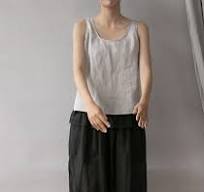 J007---gray Thin Ramie Tank Top, Made to Order - Etsy