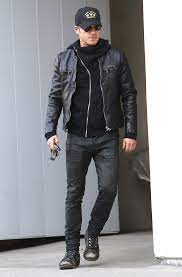 He S Got A Great Sense Of Style Rocker Style Men Brown Leather Jacket Men Leather Jacket Men