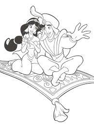 This is a coloring image of magic carpet with jasmine and aladdin. Drawing Middot Aladdin With Jasmine In Flying Carpet Coloring Page Disney Coloring Pages Disney Princess Coloring Pages Princess Coloring Pages