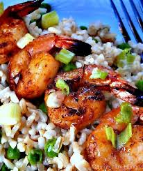 No shrimp recipe roundup would be complete without coconut shrimp. Mih Recipe Blog Grilled Shrimp With Brown Butter And Rice Seafood Recipes Recipes Healthy Recipes