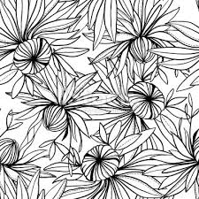 Abstract Black And White Vector Art Vector Seamless Pattern Of Abstract Black White Flowers And Leaves