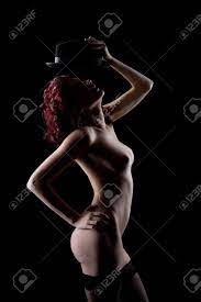 Sexy Red Naked Woman Dance Striptease In Hat And Black Lingerie Stock  Photo, Picture and Royalty Free Image. Image 11041407.