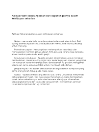 Aplikasi pengamiran dalam kehidupan seharian. Aplikasi Teori Kebarangkalian Dan Kepentingannya Dalam Kehidupan Seharian