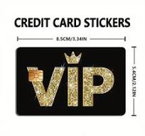 * Diamond VIP Pattern Sticker * 4 * Durable Privacy Sticker, Made of PVC  Material, Suitable for Credit Cards, Transportation Cards, Debit Cards,  Keys, ...