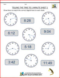 Clock Worksheets To 1 Minute Clock Worksheets Time Worksheets Telling Time Worksheets