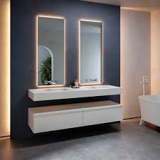 Kitchen double bowl sinks modern polished faucet washing dishes. Double Washbasin Toronto Double Riluxa Wall Mounted Rectangular Corian