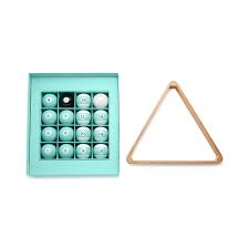 At the start of the game you must rack the balls which means placing balls #1 to #15 in the triangle with the tip of the triangle on the foot. Everyday Objects Wood Pool Triangle And Ball Set Tiffany Co