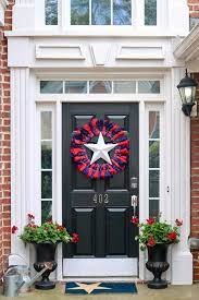 Fourth of july door decor, 4th of july door hanger, independence day decor, patriotic porch decor, stars and stripes sign, front door decor. 3 Ideas For Patriotic Doorway Decor Peachfully Chic