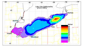 Lake Erie Depth Map From Noaa Lake Erie Michigan Great Lakes