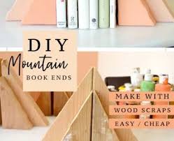 Diy Double Mountain Book Ends From Wood Scraps House Of Pixel Dust In 2020 Diy Bookends Wood Scraps Diy Book