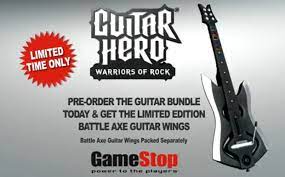 Cheats and tips for guitar hero: Guitar Hero Warriors Of Rock Gamestop Axe Wings Pre Order Picture