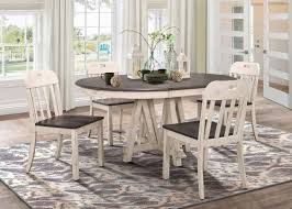Constructed from solid acacia wood. Homelegance Clover Round Oval Dining Set Rustic Gray D5656 66 Set Homelegance Elegancefurnituredirect Com
