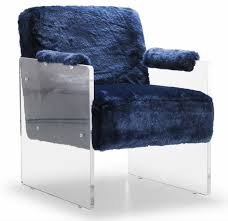 Grab a throw and cozy up. Amara Modern Floating Blue Faux Fur Accent Chair With Transparent Acrylic Base