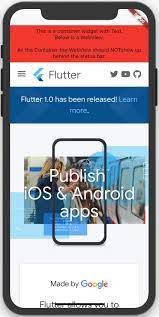 We'll then need to add the appropriate values to our info.plist, opting into the embedded views preview we can now update main.dart to contain our homepage widget that we'll create in a second: Webview Visible Behind Ios Statusbar When Using Safearea And No Appbar Set Issue 25274 Flutter Flutter Github